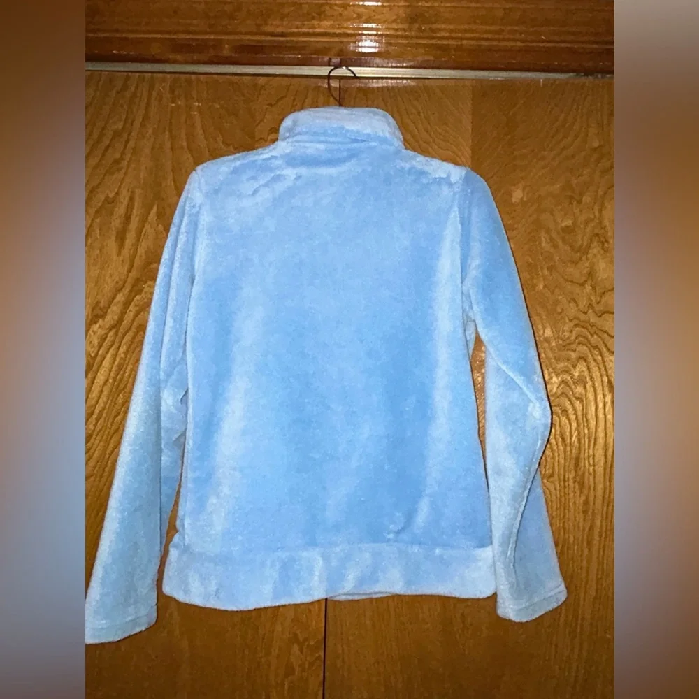 Cowgirl Legend Size Medium Women’s Light Blue Soft Fuzzy Zip Up Pockets Jacket - Picture 2 of 7